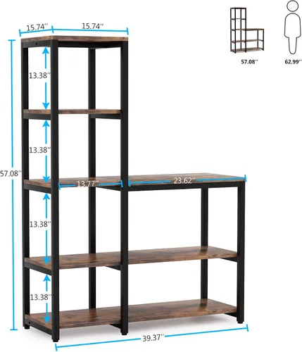 Miniatura 2 de Tribesigns Estante para hornear de cocina de 5 niveles con estante de almacenamiento, soporte independiente para horno de microondas, estante