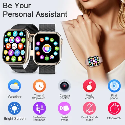 Miniatura 6 de Relojes Inteligentes para Hombres y Mujeres (Contestar/Hacer Llamadas), Reloj de Fitness con Batería de 7 Días con Monitor de SpO2/FC/Sueño/PA, Más
