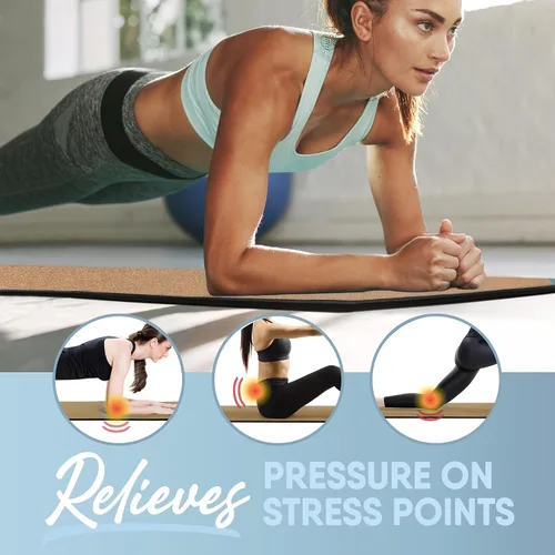 Miniatura 3 de MICRODRY Tapete de corcho para yoga, pilates, ejercicio y más, tapete de fitness para entrenamiento en casa, 72 pulgadas de largo x 26 pulgadas