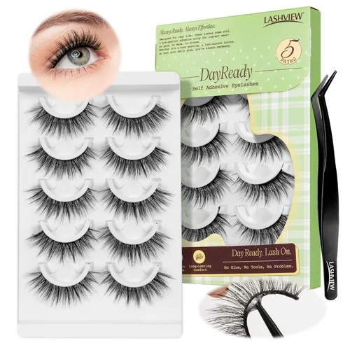 Miniatura 12 de Lashview Ellipse Extensiones de pestañas planas de 0.15 mm, rizo C de 0.31-0.59 pulgadas, negro visón, pestañas individuales, súper mate