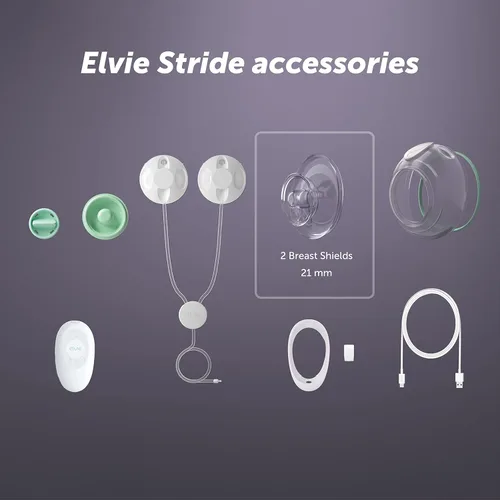 Miniatura 3 de Elvie Stride - Protector de leche para extractor de leche materna, 0.827 in, brida de pezón para bombear leche materna, accesorios y esenciales