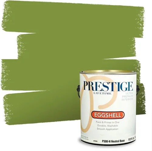 Miniatura 51 de PRESTIGE Pinturas Pintura interior e imprimación en uno, 1 galón, cáscara de huevo, aventura