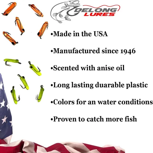 Miniatura 5 de DELONG LURES - Señuelos de plástico suave para insectos y insectos para pesca de panfish, Bluegill y hielo Barrenador de maíz C