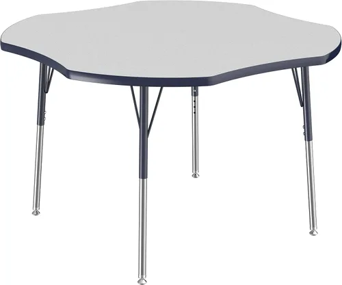 Miniatura 62 de FDP Clover Mesa de Actividades Escolar y de Oficina (48 x 48 pulgadas), patas estándar con deslizadores giratorios para entornos de asientos
