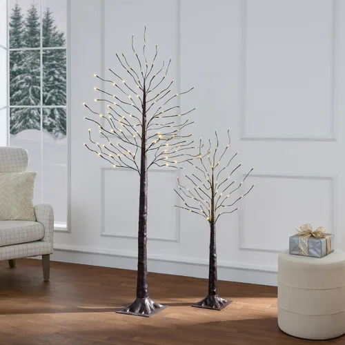 Miniatura 3 de Best Choice Products Árbol de abedul iluminado de 4 pies, 6 pies y 8 pies, paquete de 3 con luces LED, 12 opciones de color con blanco cálido
