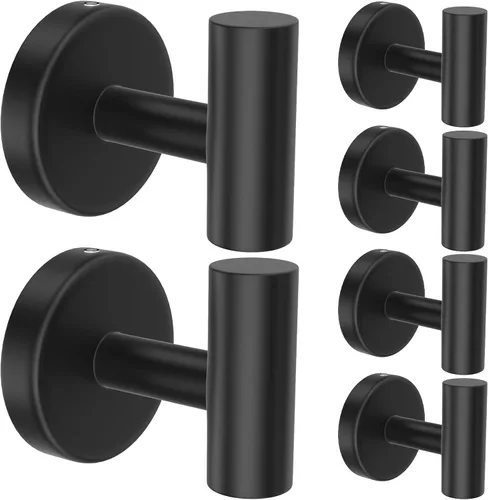Miniatura 18 de Paquete de 4 ganchos adhesivos dorados para toallas, ganchos autoadhesivos de acero inoxidable para abrigo, gancho para colgar en la pared