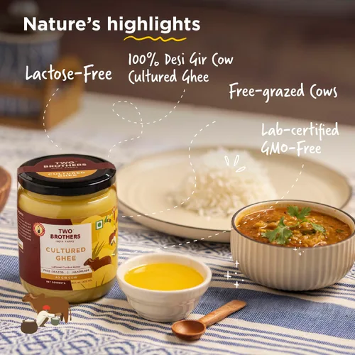 Miniatura 2 de Mantequilla Ghee A2 Orgánica Alimentada con Hierba de Vaca Gir Amigable para el Intestino Alternativa de Mantequilla Saludable Sin OGM, Libre