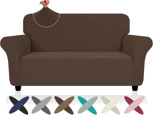 Miniatura 43 de ZNSAYOTX Funda súper elástica para silla (30"-47"), nuevas fundas de silla a rayas para sala de estar, aptas para perros y mascotas, protector
