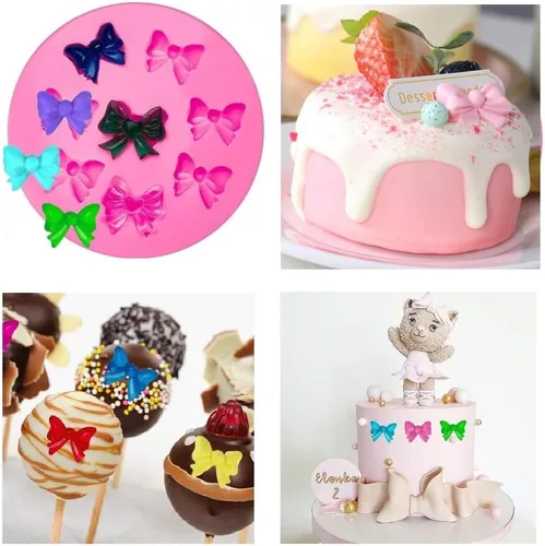 Miniatura 5 de Mini lazos de silicona para fondant, molde de lazo, moldes de chocolate para pastel de dulces, moldes para decoración de pasteles, postres