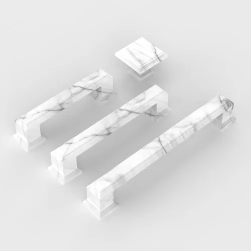 Miniatura 7 de 9BUILD Paquete de 10 manijas de gabinete de 11.3 pulgadas, tiradores de gabinete de mármol blanco, manijas de cocina para armarios, tiradores