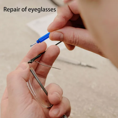 Miniatura 3 de 4 piezas de mini destornillador para anteojos, kit de destornillador de precisión 4 en 1, juego de reparación de gafas, reloj de sol con llavero