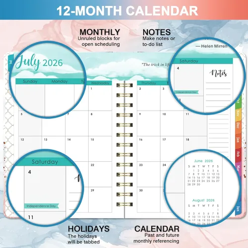 Miniatura 4 de Agenda 2026-2027 – Agenda semanal y mensual 2026-2027 de julio de 2026 a junio de 2027, 8.5 x 6.4 pulgadas, planificadores semanales y mensuales