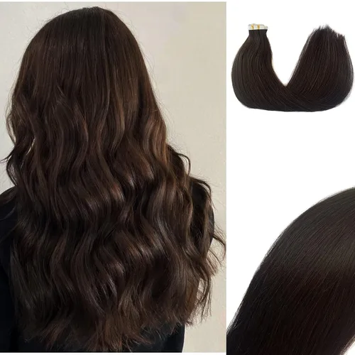 Miniatura 11 de Extensiones adhesivas rubias de cabello humano brasileño grado 9A, #60 rubio platino, cinta en 12 pulgadas, 20 unidades por juego, extensiones