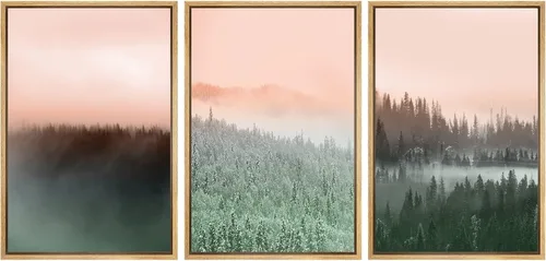 Miniatura 52 de SIGNWIN Lienzo enmarcado para pared, juego de arte dramático de cielo tormentoso, ilustraciones de paisaje nuboso Moody, arte moderno decorativo