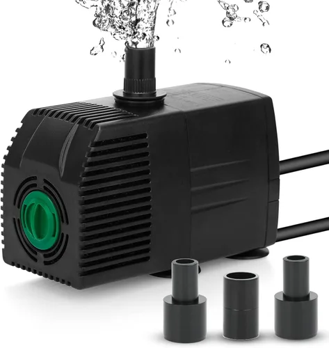 Miniatura 9 de BARST Bomba de agua sumergible, bomba de fuente ajustable ultra silenciosa de 200 GPH con 3 boquillas y cable de alimentación de 6 pies para pecera