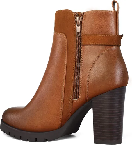 Miniatura 5 de mysoft Botines de mujer con tacón grueso apilado y cremallera
