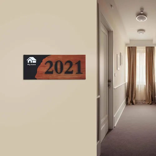 Miniatura 2 de Letrero personalizado con número de casa en 3D, placa de letrero personalizable con logotipo personalizado, placa de texto, pizarra, para interiores
