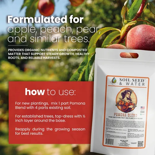 Miniatura 4 de Soil Seed & Water Fertilizante orgánico Pomona Blend - Enmienda del suelo para árboles frutales de pepita y hueso
