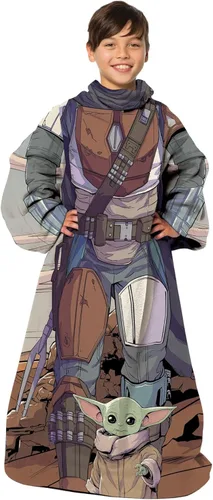 Northwest Star Wars: The Mandalorian Comfy Mando Youth Silk Touch - Manta cómoda con mangas, 48 x 48 pulgadas