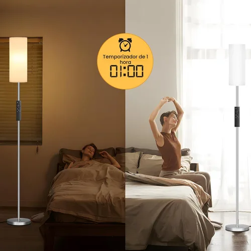 Miniatura 3 de Ambimall - Lámpara de pie para sala, con control remoto y regulación continua de temperatura de color y brillo, 64 pulgadas de alto, incluye Blanco