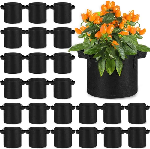 Miniatura 7 de Nuanchu 60 paquetes de bolsas de cultivo de 2 galones, maceta de tela de aireación a granel con asas, bolsas de jardín no tejidas gruesas