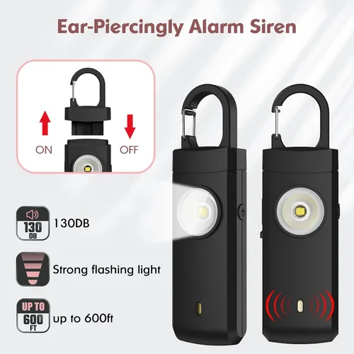 Miniatura 2 de Alarma personal recargable para mujeres, paquete de 2 regalos de cumpleaños de Navidad para mujeres, hijas, estudiantes universitarios