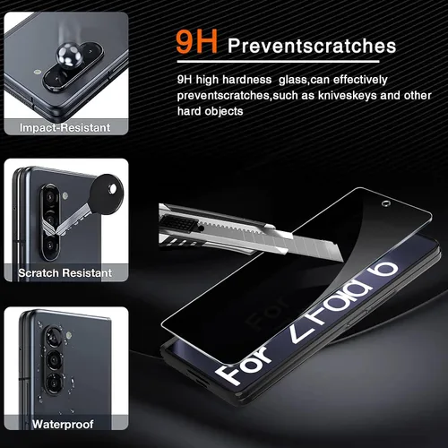 Miniatura 6 de Ferilinso Paquete de 2 protectores de pantalla de privacidad para Samsung Galaxy Z Fold 6 [compatible con fundas de teléfono], película