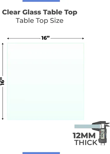 Miniatura 3 de Tablero de vidrio templado transparente de 10 pulgadas cuadradas con borde biselado de 1/2 pulgada de espesor para mesas de comedor, de café