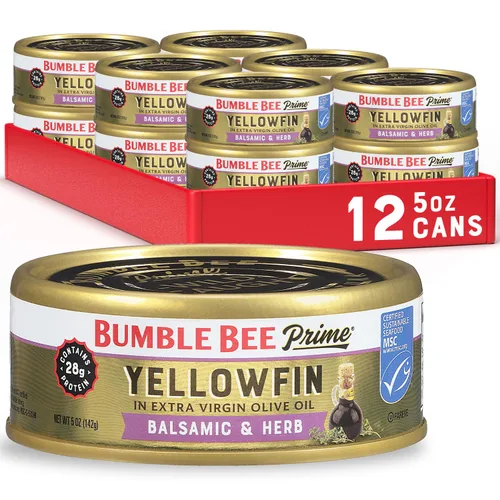 Miniatura 23 de BUMBLE BEE Atún blanco sólido de primera calidad en agua, bajo en sodio, atún enlatado, alimento rico en proteínas, lata de 5 onzas