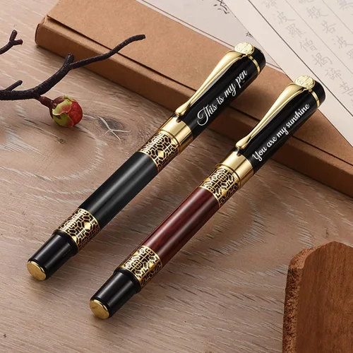 Miniatura 3 de Personalized pens & Gel pens with your Names Company Names, Office Gift Pen Set, with Pen Box Gift for Colleague Teachers Friends Business Wood