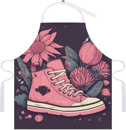 Miniatura 7 de MUSM Apron for Adults - 27.6 X 31.5 Inch, Heavy-Duty Polyester Aprons with Two Large Pockets, Waterproof Peach Shoes Kitchen Apron for Cooking
