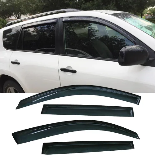 Miniatura 14 de 94751 Deflector de ventilación de viento para ventana lateral, juego de 4 protectores de lluvia y sol estilo montaje exterior, bonito visor