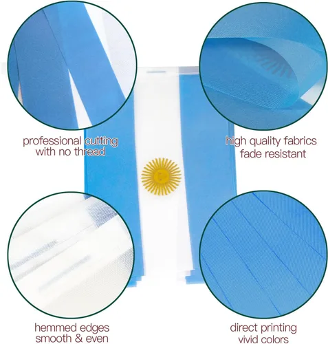Miniatura 2 de Anley Banderines de cuerda de Argentina, banderines para eventos patrióticos, decoración del Día de la Independencia de Argentina, 9 de julio