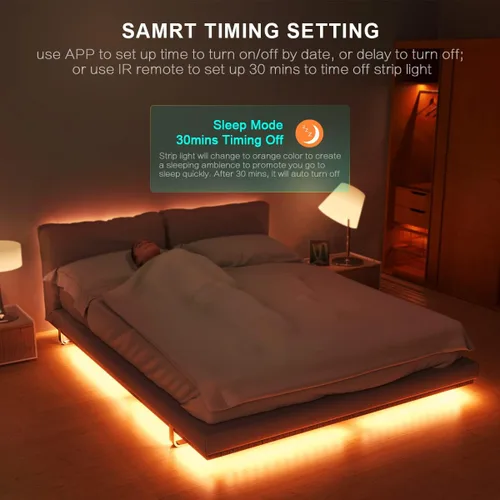 Miniatura 3 de Kit de 6 luces WIFI RGBCW para debajo del gabinete, funciona con Alexa, Google Assistant, aplicación y control remoto IR, tira de luz LED que cambia