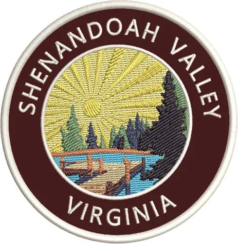 Miniatura 7 de Lake Dock – Shenandoah Valley – Virginia 3.5 pulgadas bordado DIY hierro o coser parches decorativos vacaciones aventura tema novedad apliques Rojo