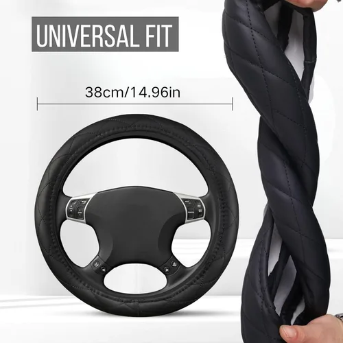 Miniatura 2 de Funda térmica para volante, calentador de lujo para volante, calentador de manos rápido de 12 V, diámetro exterior de 14.5 a 15 pulgadas