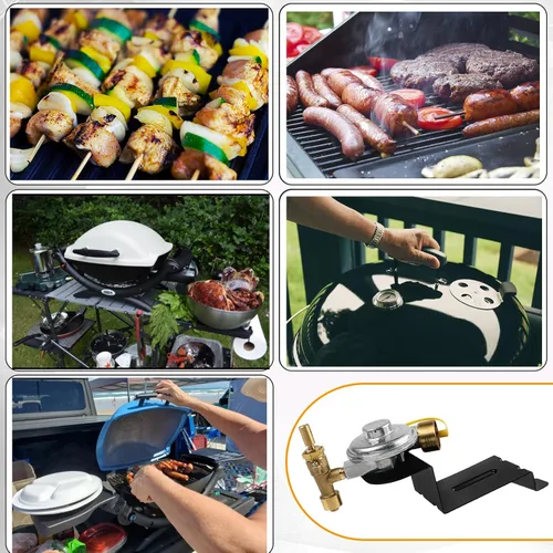 Miniatura 3 de Válvula y regulador de parrilla Weber mejorados 64866 de repuesto para piezas Weber Q1000 Q1200, ensamblaje de regulador de válvula de contorno