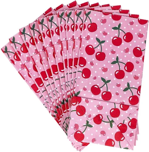 Miniatura 3 de ysmile Bolsa de regalo de fiesta, bolsa de papel para regalo, bolsa de regalo de cereza para niña, cumpleaños, celebración de niños, 24