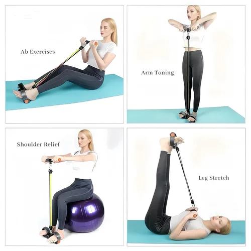 Miniatura 7 de Adjustable Foot Pedal Resistance Band, Durable Foot Pedal Resistance Trainer with Bag. Multifunctional Pedal Puller Resistance Rope with Handles.