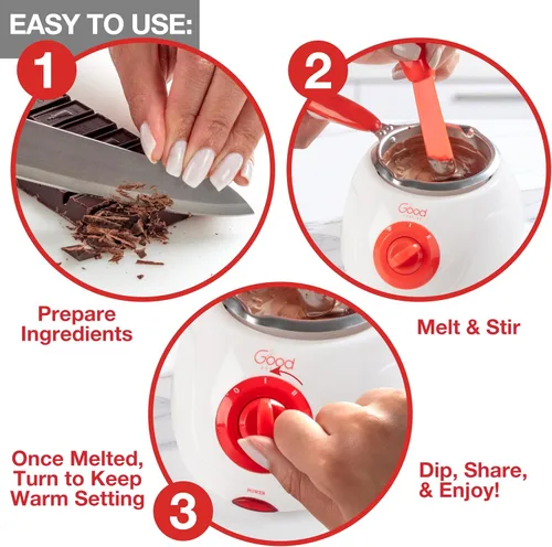 Miniatura 3 de Good Cooking, olla para fondue de chocolate, Parent, individual, Blanco