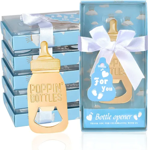Miniatura 13 de 24 paquetes de abrebotellas Poppin para regalos de baby shower, regalos, decoraciones y recuerdos (azul, 24)