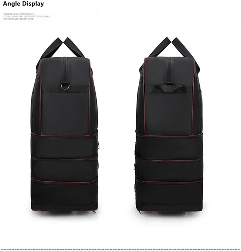 Miniatura 5 de Bolsa de viaje Oxford expandible extra grande con ruedas, impermeable, ligera, plegable, maleta, Azul, Equipaje extensible central rígido con ruedas