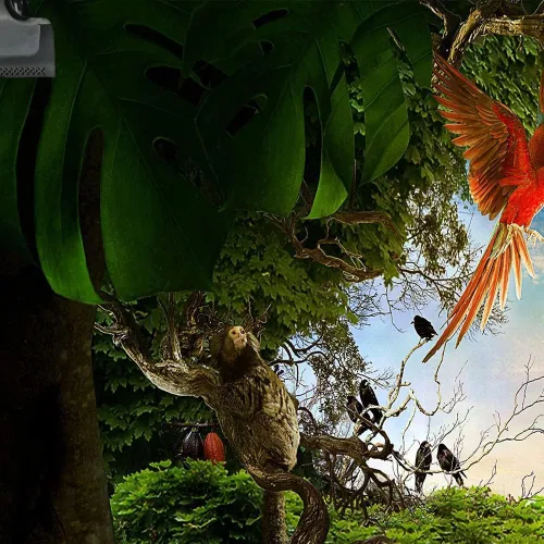 Miniatura 3 de Fondo de safari en la selva animación bosque para niños, fondo verde para fotografía, selva tropical, decoración de animales, celebración, fiesta