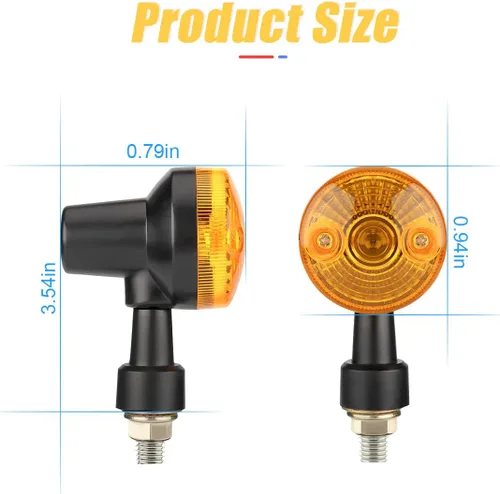 Miniatura 2 de Luces de señal de giro redondas para motocicleta, 4 bombillas LED de 12 V, lámpara indicadora de dirección intermitente, universal para Honda Shadow