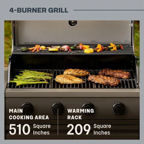 Miniatura 4 de Tytus Anaheim 4-Burner Gas Grill with Prep Cart and Charcoal Grill + Cover, Light, Griddle Insert - Modular Outdoor Kitchen, Quick Assembly, Outdoor