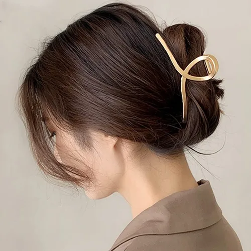 Miniatura 3 de Pinzas de metal grandes para el cabello para mujeres con perlas de 4.3 pulgadas, pinzas antideslizantes para el cabello grueso roscado, pinzas