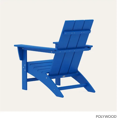 Miniatura 5 de Silla moderna tipo Adirondack AD420PB de Polywood, Azul Pacífico, construcción duradera de polietileno de alta densidad, fácil montaje, impermeable