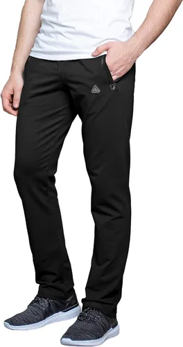 SCR - Pantalones deportivos para hombre, pantalones atléticos de entrepierna larga color negro, gris y azul marino, 30L 32L 34L 36L 38L