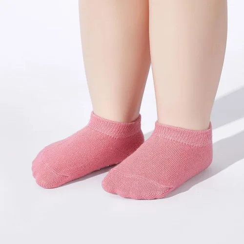 Miniatura 2 de 6 pares de calcetines de tobillo antideslizantes para niños y niñas, calcetines elásticos con agarre pegajoso para caminar para niños pequeños de 1