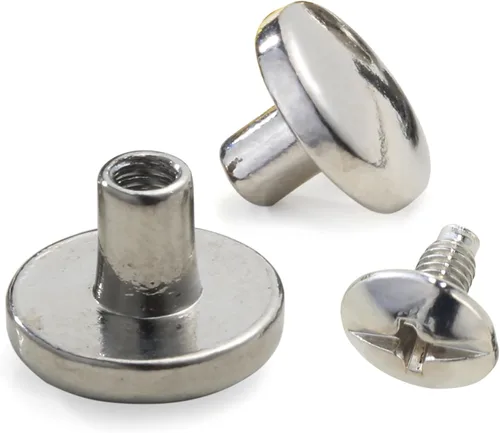 Miniatura 5 de YORANYO 30 juegos de tornillos Chicago remaches de cuero, remaches de metal para ropa, tornillos de fijación de Chicago con picos y tachuelas
